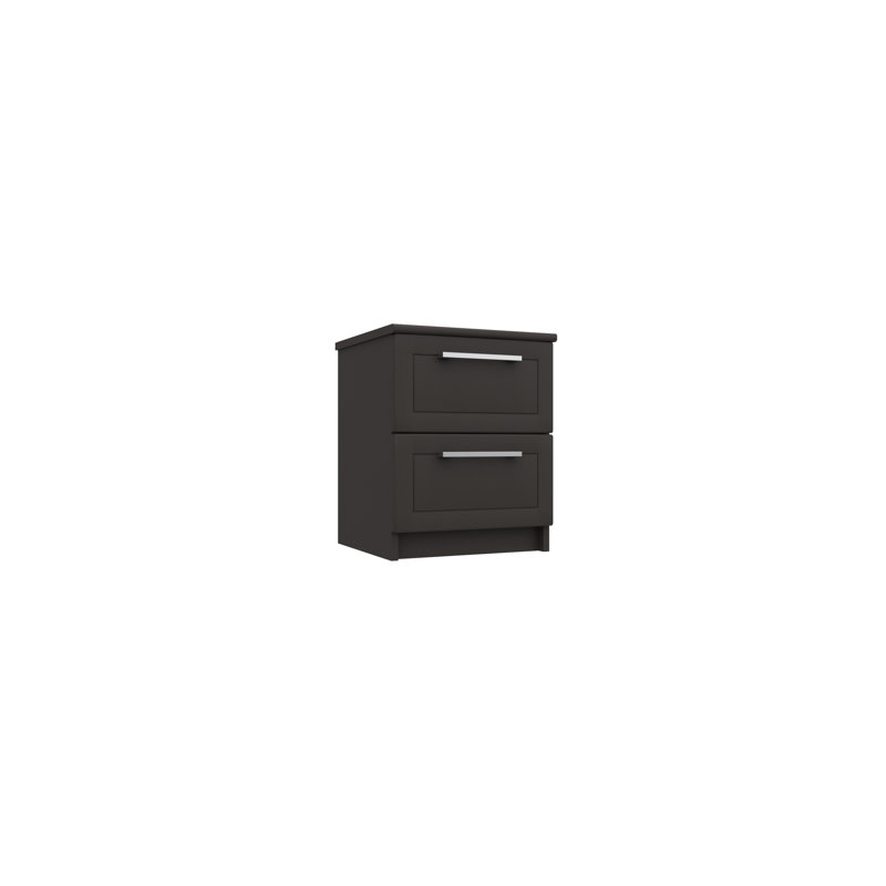 Allenna Manufactured Wood Bedside Table, Graphite Gloss