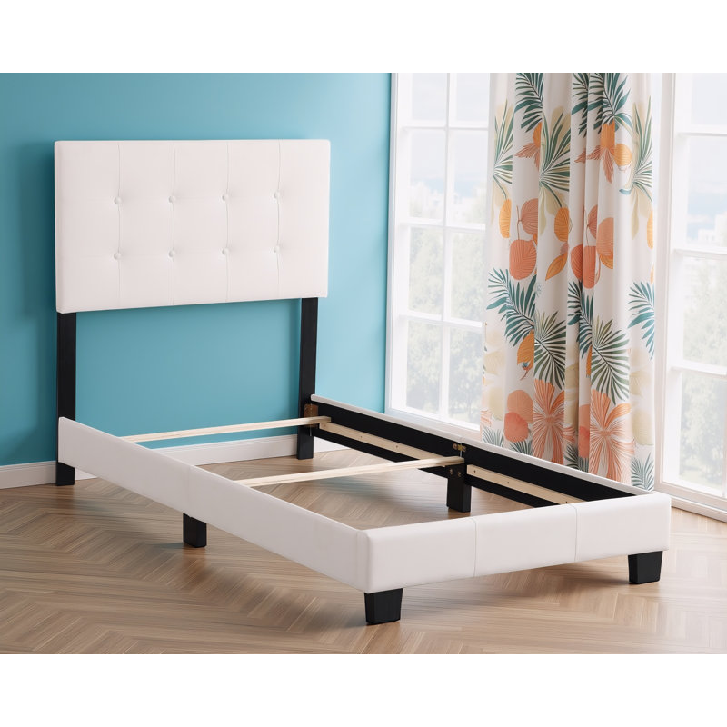 Ensemble de 2 lits simples en similicuir Patras, Lit simple, Blanc