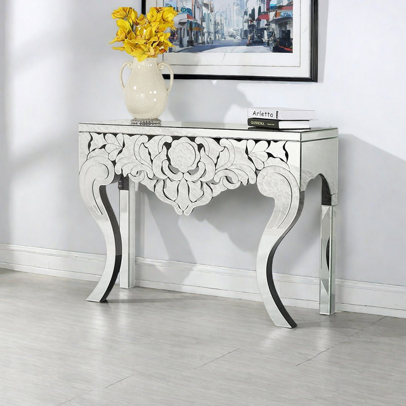 Console moderne à façade en miroir minimaliste