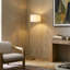 Montage Modern 60" Gold LED Floor Lamp with White Fabric Drum Shade, Bulb Included-183064411-266565200
