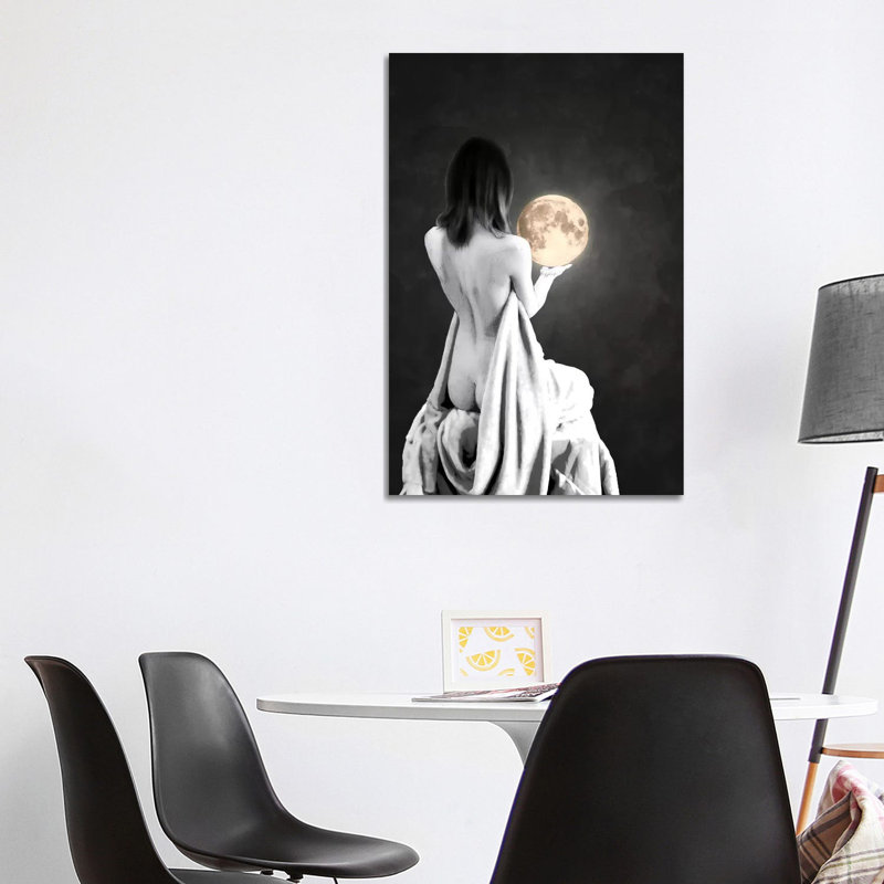 Moon Contemplation by Barruf - Wrapped Canvas Gallery-Wrapped Canvas Giclée, 101.6 cm H x 66.04 cm W x 3.175 cm D