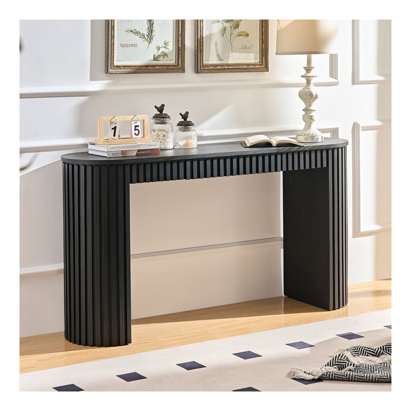 Console moderne 59,05 po avec tiroir pour le hall d'entrée et conception à rayures verticales uniques pour le vestibule du vestibule du vestibule