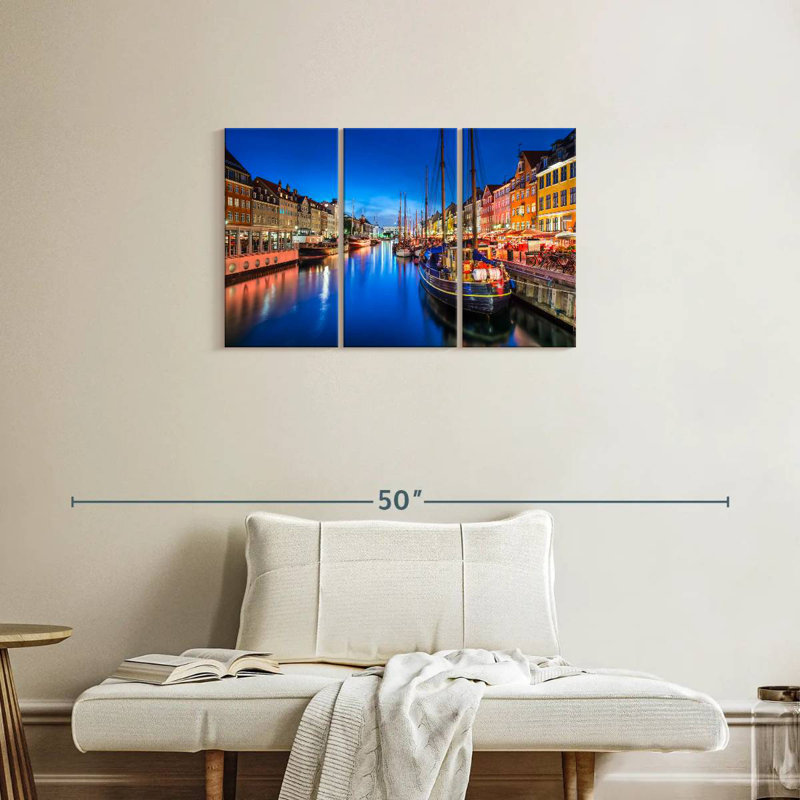 Bateaux à Nyhavn, H 20 po x l 33 po