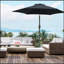 Parasol polyvalent de 7,5 pi x 7,5 pi avec manivelle et bouton-poussoir inclinable, parasol de table d'extérieur avec mât en aluminium-362998528