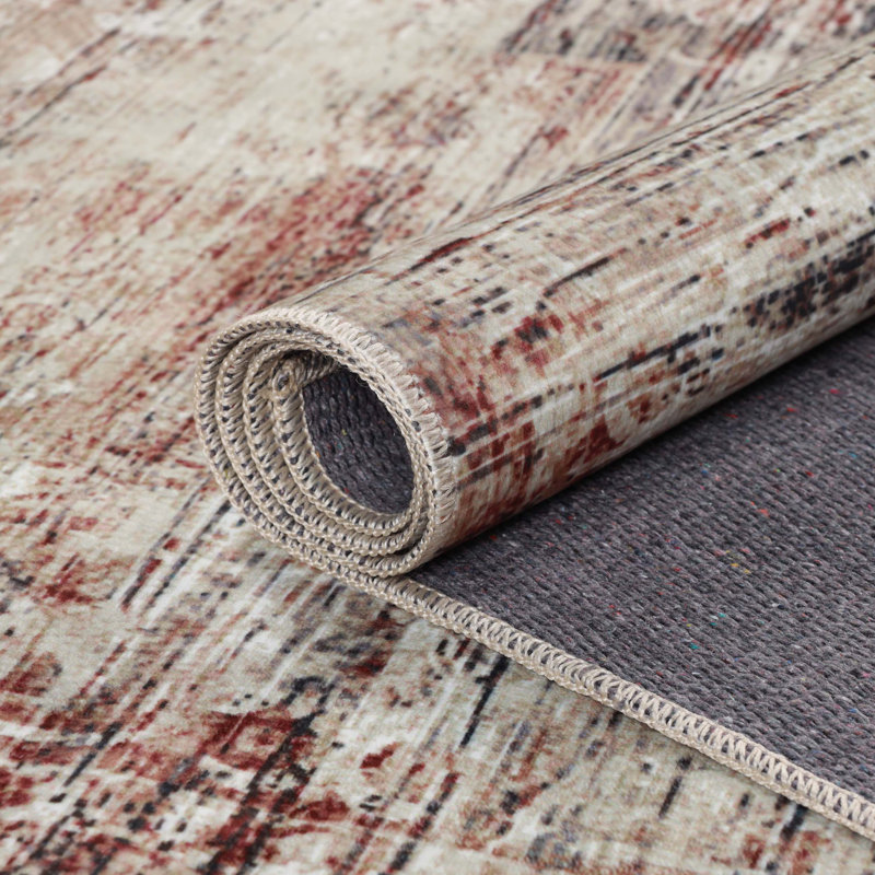 Bohemian Distressed Medallion Rustic 100% Polyester Machine Washable Indoor Rug, Rectangle 2' x 3'