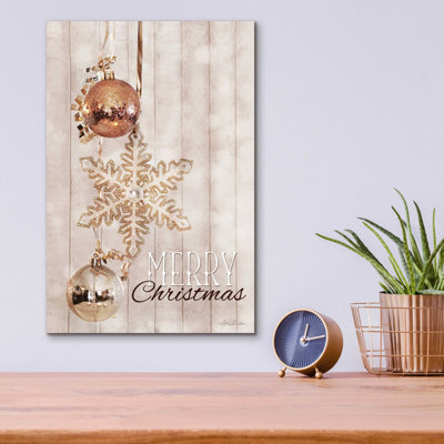 «Gold Sparkle Merry Christmas» par Lori Deiter, art mural en verre acrylique, 16 po x 24 po