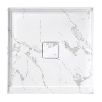 36" x 36" White Rectangular Shower Base Pan with Single Threshold & Center Drain Location,Anti-Slip Acrylic Alcove Shower Tray, Scratch-Resistant Finish, Easy to Clean