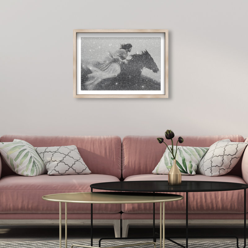 Spirit In Motion Print by Oliver Gal, 37.5"H x 55.5"W, Natural Oak Shadowbox