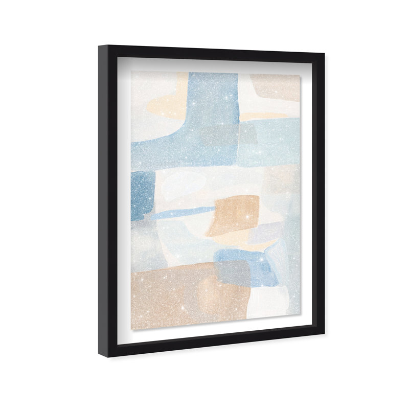 Perimeter Blue (III) Shadowbox Abstract Print by Oliver Gal, Black Frame, 10 x 15, 31.5"H x 21.5"W, Black Frame