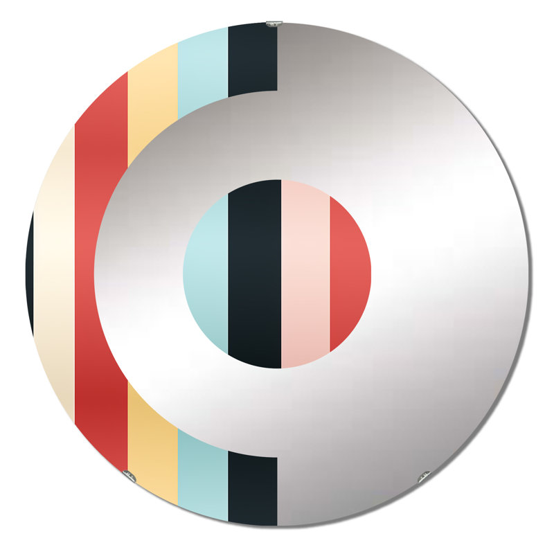 Miroir mural demi-cercle Retro Revival, 31,4 po x 31,4 po