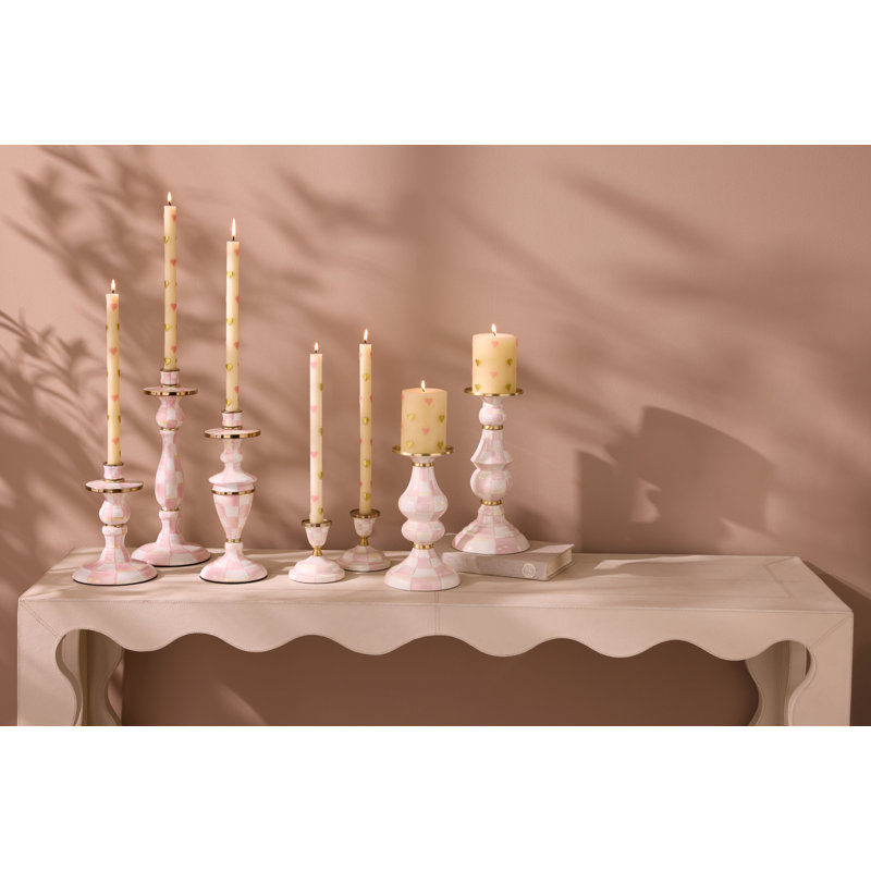 Rosy Check Medium Pillar Candlestick