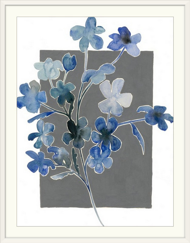 « bouquet i », reproduction d’art dépilée, Cadre blanc, H 24 po x l 20 po x P 1 po