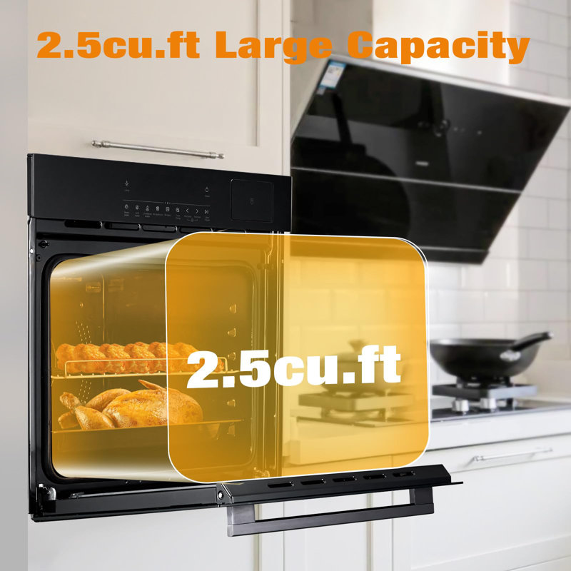 24" Electric Wall Oven with Convection, Stainless Steel, Touch Control, 2.5 Cu. Ft., Child Safety Lock and Triple-Glass Door