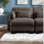 Canapé d'angle 3 places à compression en chenille marron, assise profonde moderne pour la maison