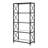 Celine 66"H 4-Tier Metal Glass Wide Rectangular Bookcase in Blackened Bronze-1613347423