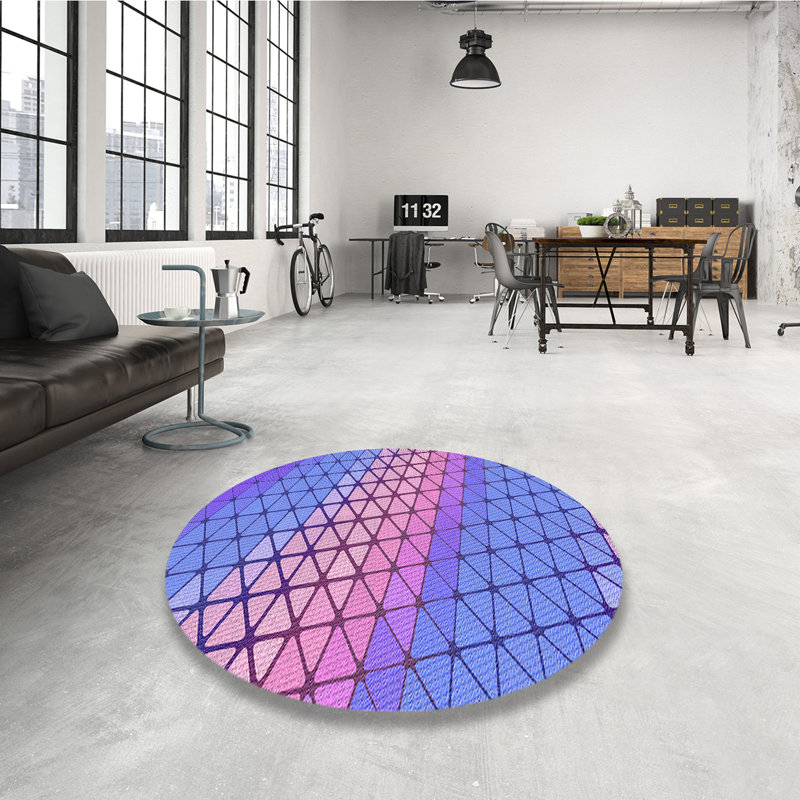 Chenille Washable Indoor Rug, Round 8'