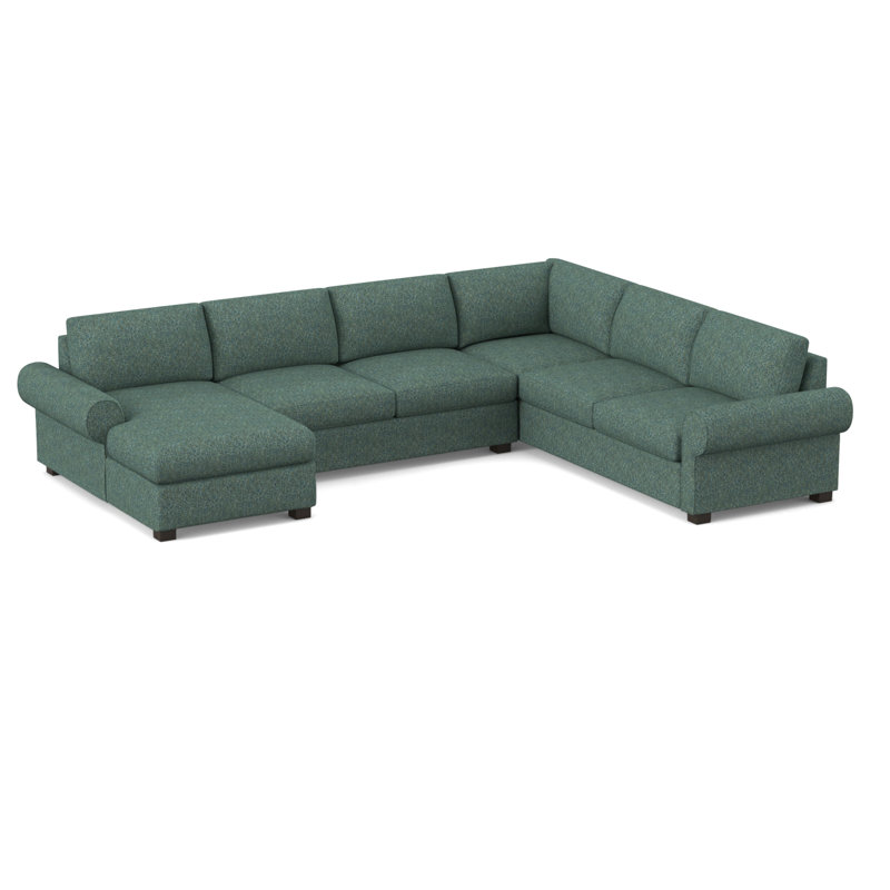 140" Wide Right Hand Facing Sleeper Corner Sectional, Hybrid, Connelly Peacock