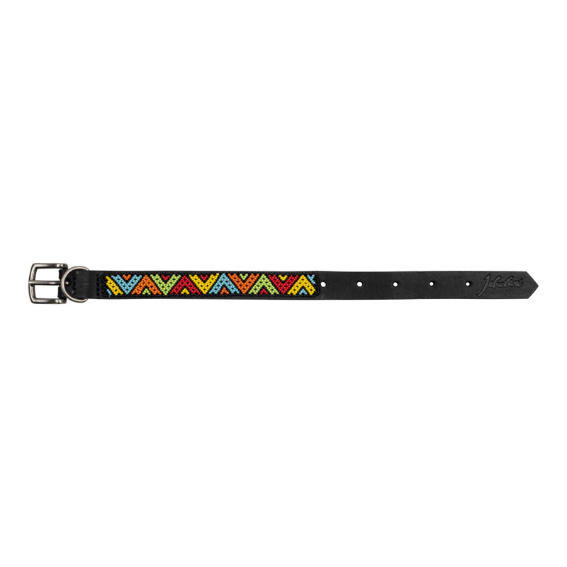 Collier pour chien en cuir perlé Jabulani - Pop Art, H 0,25 po x l 1,00 po x P 14,00 po