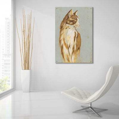  «Lap Cat 1» par Chariklia Zarris, art mural en verre acrylique, 24 po x 36 po