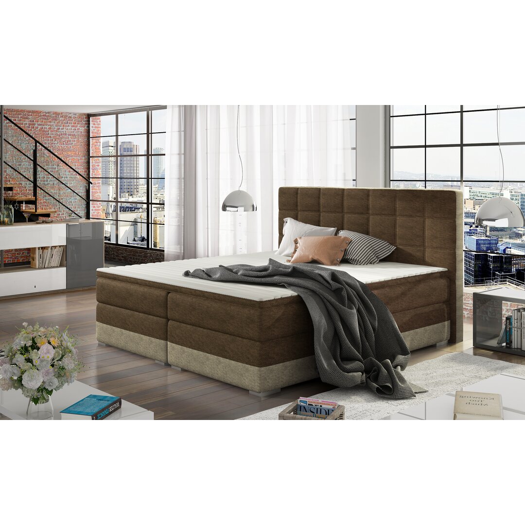 Boxspringbett Gans mit Topper und Bettkasten