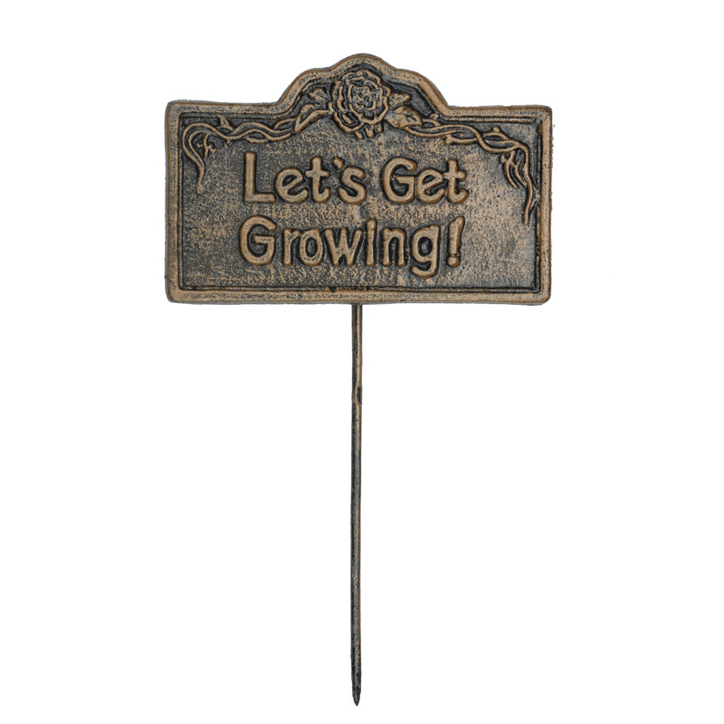 Wentzel Metal Plants & Flowers Garden Sign, Antique Bronze