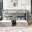 Full Over Twin Over Twin 7 Drawer L-Shaped Bunk Bed with Stairs-736934576
