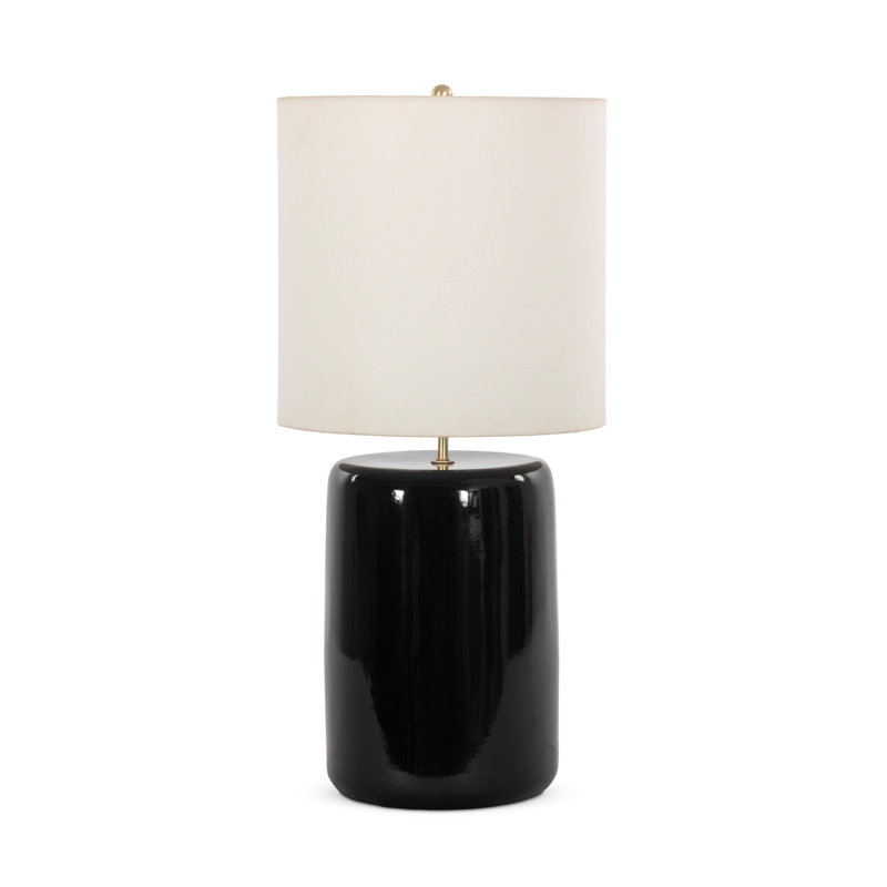SADIA Table Lamp, Glossy Black Ceramic