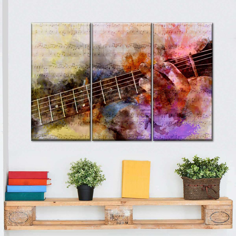 Guitare solo, reproduction sur toile, H 24 po x l 38 po x 1,25 po