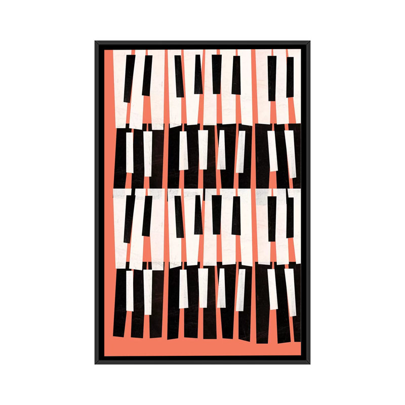 «Piano Sounds», impression sur toile, H 26 po x l 18 po x P 1,5 po, Toile avec cadre noir, Pas de tapis