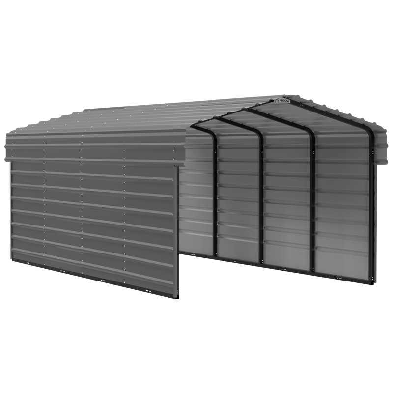 10' x 20' Charcoal Steel Carport Kit with Enclosure
