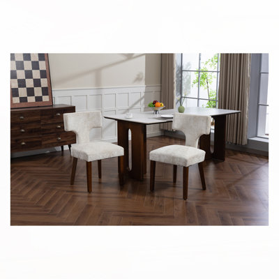 Farmhouse Linen Fabric Upholstery Dining Chairs