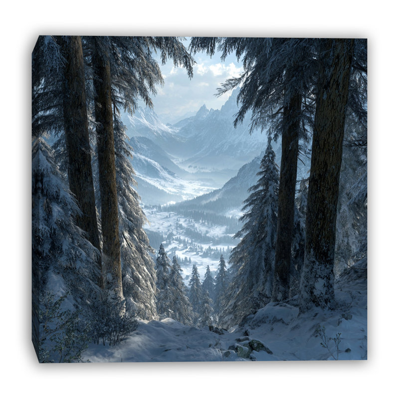 Art mural sur toile Mountain Winter Passage, 20 po x 20 po