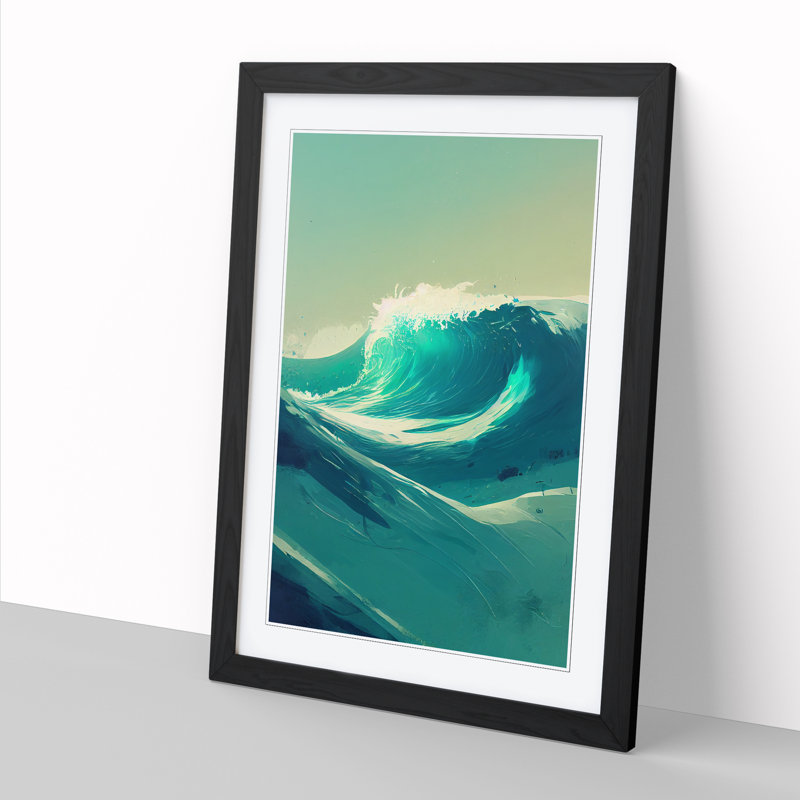 Wave Vol.2 - Single Picture Frame Painting, Black, 64cm H x 46cm W x 2cm D