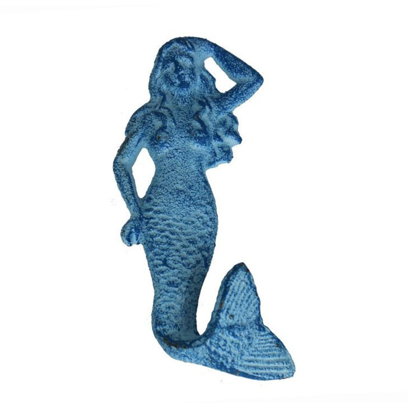 Crochet mural Burdine Mermaid, Bleu pâle rustique délavé