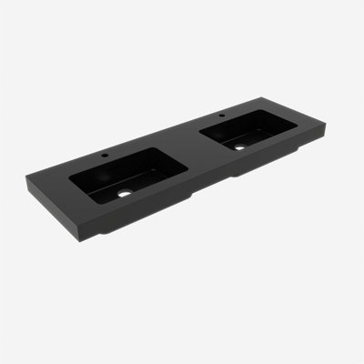 Lavabo de salle de bain en céramique blanc mat avec textures veinées gris brumeux, durable et résistant aux taches, sans robinet ni armoire