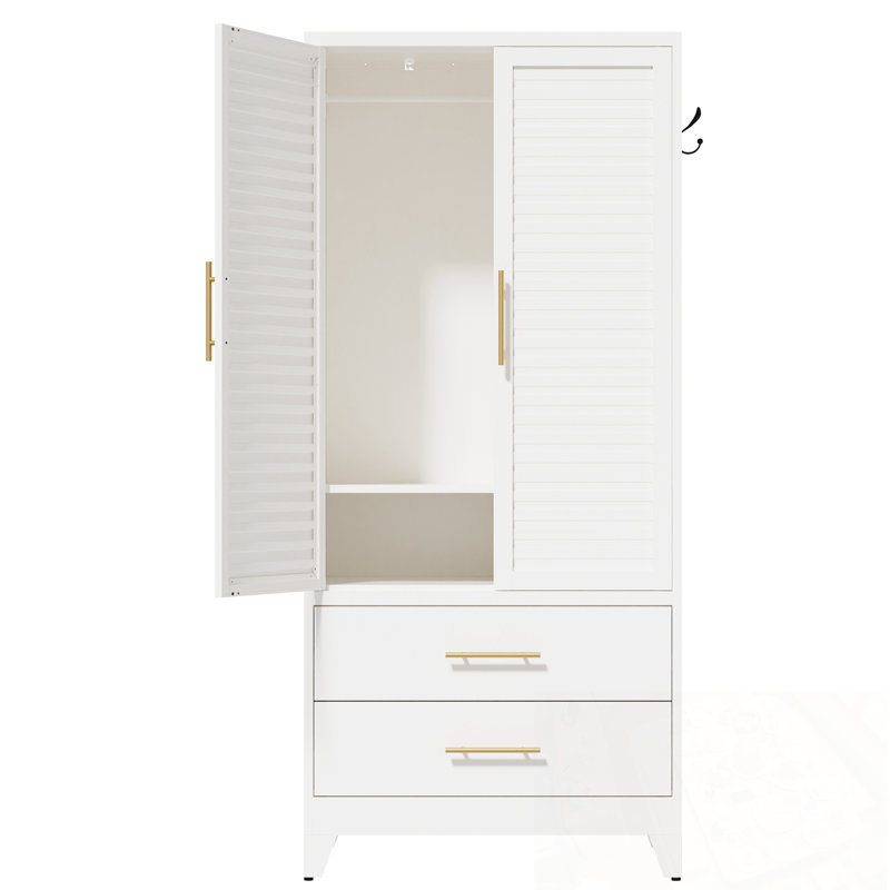 Metal Roye Closet with 2 Doors and Drawers