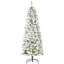 Arbre de Noël enneigé préinstallé avec base robuste et lumières DEL blanc chaud