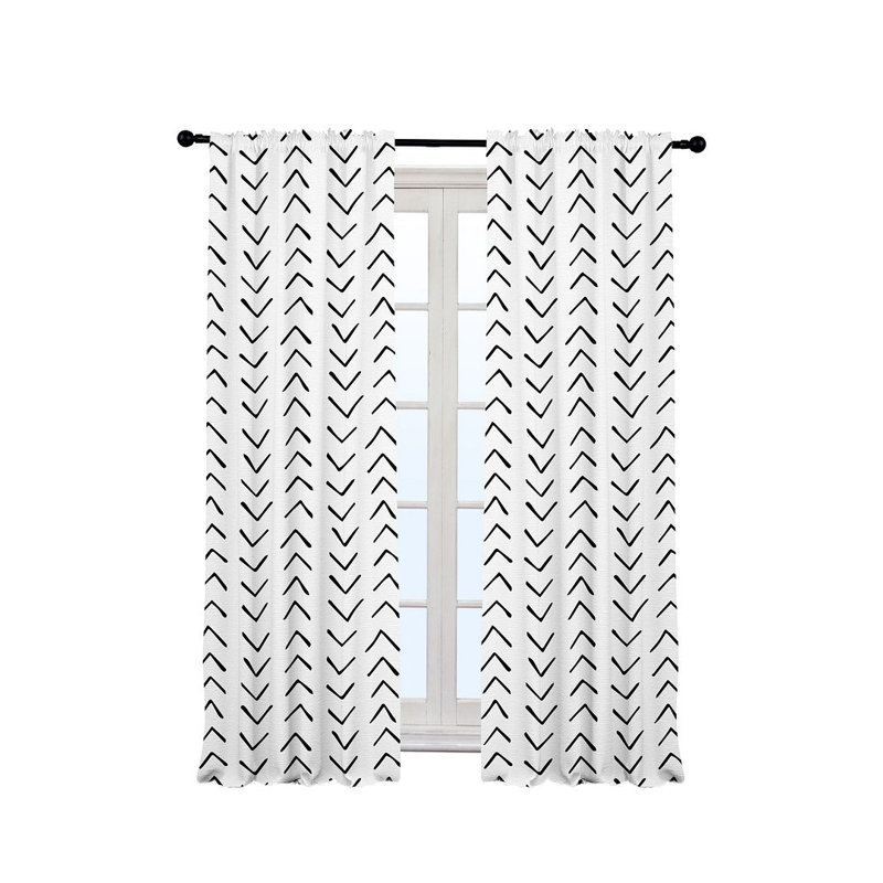 Bohemian Room Lined Single Panel Curtain, White, 140cm Width x 325cm Drop