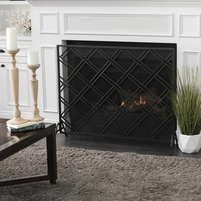 Fire Screens - Black Nailed From Iron, 44 In Deep, 11 Wide, 35.5 Tall And 15.69 Lb Weight