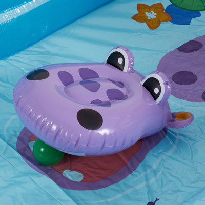 Inflatable Water Slide & Kids Pool,  Jungle Adventure Play Center - Outdoor Blow-Up Splash Pad W/ Sprinkler For Toddlers Ages 2+