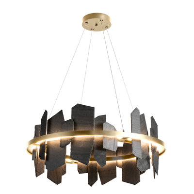 Luminaire suspendu géométrique à DEL 1 lumière avec détails ardoise Ardesia