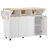 55.5" Fluted Kitchen Island with 2 Drop Leaf, Kitchen Storage Cart with Power Outlet, 4 Doors, Spice rack, Rolling Island Table with Wood-grain Top, Curved Edge for Kitchen, Dining Room,White-406403319