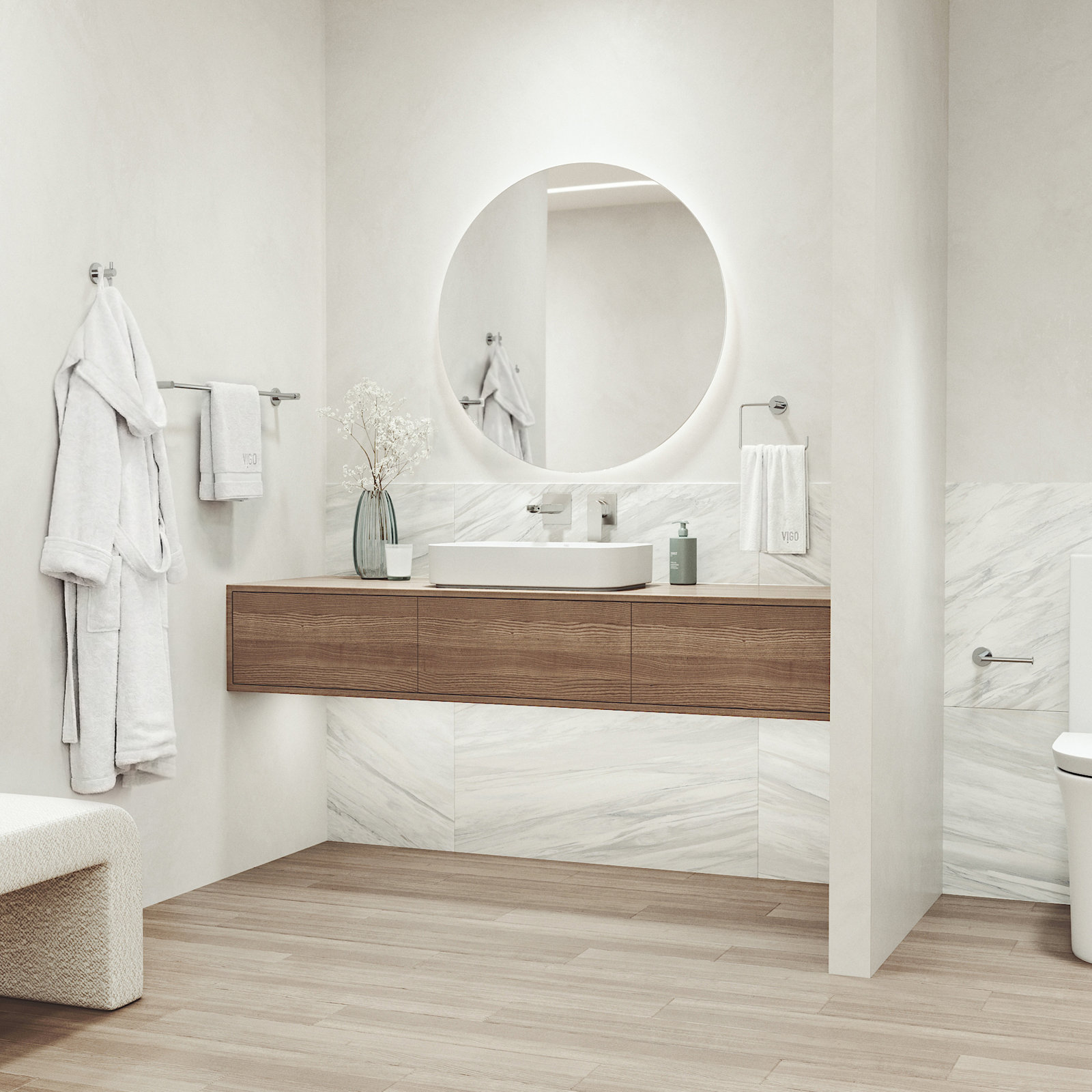 Cass 4-Piece Bathroom Hardware Set, Chrome