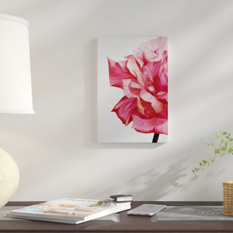 « rose double i », impression sur toile, H 12 po x l 8 po x P 0,75 po, Toile tendue, Pas de tapis