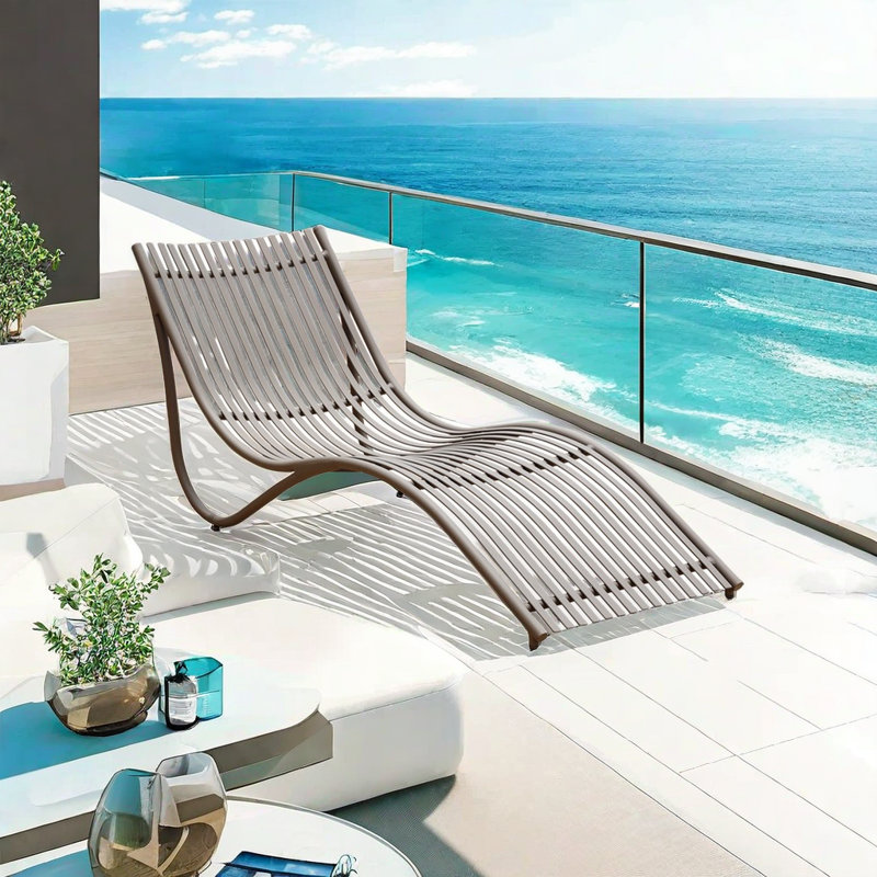 Outdoor Chaise Lounge for Villa and Beach Outdoor Metal Single chaise