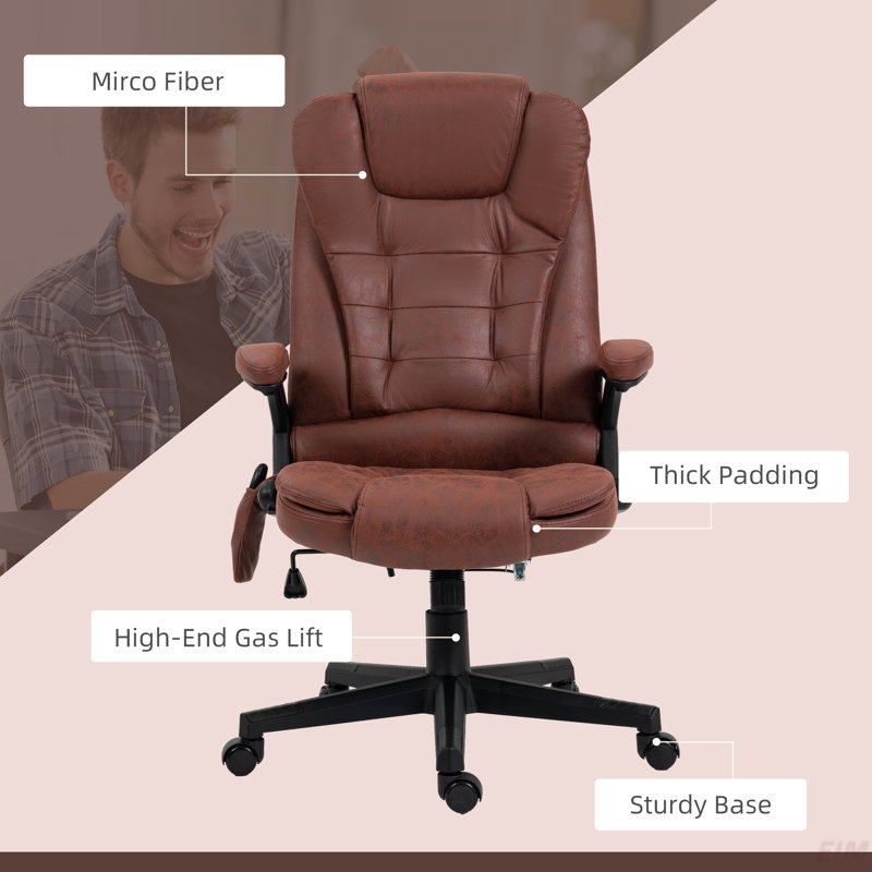 Chaise de bureau Milenja, Microfibre rouge
