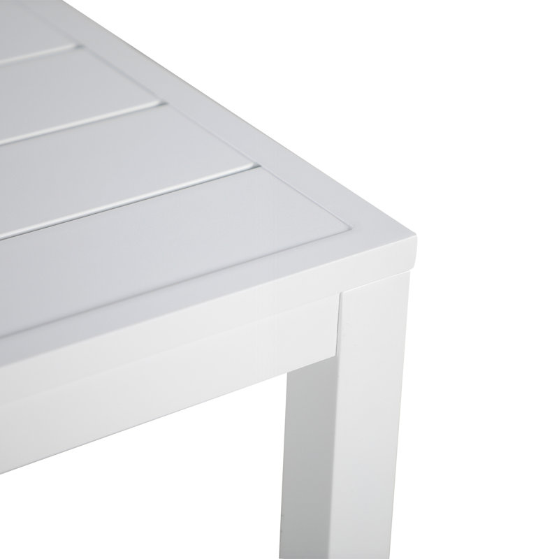 Sawyerville Square Aluminum Outdoor Dining Table, White