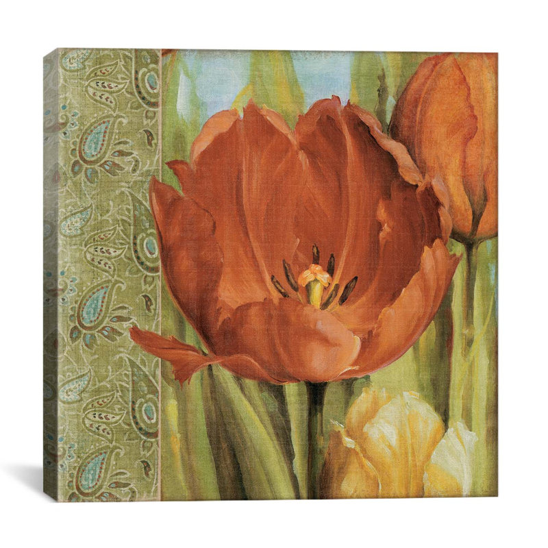 " Tulip Paisley " by Lisa Audit, 12" H x 12" W x 1.5" D