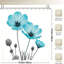 Rideaux de douche Turquoise Cosmos Flowers, 71 x 71