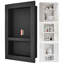 Niche de douche encastrée 16 po x 24 po avec rangement à deux tablettes pour salle de bain, noir